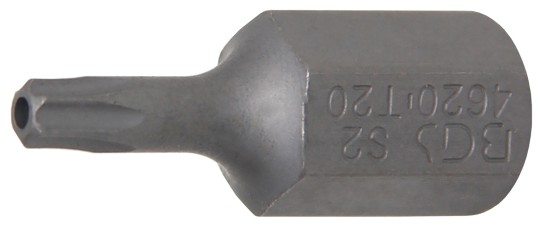 Ponta | Comprimento 30 mm | Entrada de sextavado externo 10 mm (3/8") | Perfil T (para Torx) com perfuração T20 