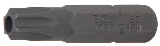 Bit | dužina 30 mm | vanjski šesterokutni pogon 6,3 mm (1/4") | T-profil (za Torx) s provrtom T35 