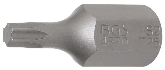 Ponta | Comprimento 30 mm | Entrada de sextavado externo 10 mm (3/8") | Perfil T (para Torx) T25 