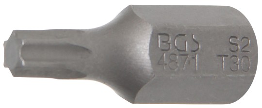 Ponta | Comprimento 30 mm | Entrada de sextavado externo 10 mm (3/8") | Perfil T (para Torx) T30 