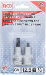 Spreader Socket Set for Spring Strut Clamps | 12.5 mm (1/2") Drive | 5 x 7 mm + 5.5 x 8.2 mm | 2 pcs. 