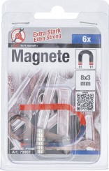 Sada magnetů | extra silné | Ø 8 mm | 6dílná 