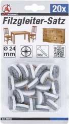 Conjunto de almofadas de feltro | com parafusos | Ø 24 mm | 20 peças 