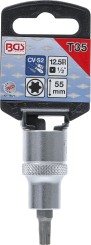 Bit-Insats | Längd 55 mm | Inre fyrkant 12,5 mm (1/2") | T-Profil (för Torx) T35 