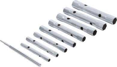 Set utičnih ključeva za cijevi | 6 x 7 - 20 x 22 mm | 9-dijelni 