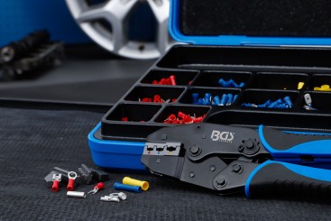 Crimping Pliers Set | with 2 Pairs of Jaws | with Cable Lug Assortment | 1000 pcs. 