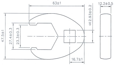 Prosječeni ključ | 12,5 mm (1/2") | 27 mm 