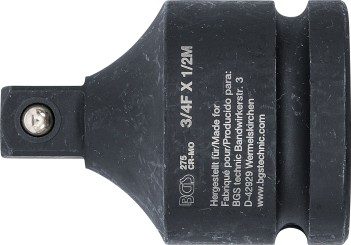 Kraft-Hylsnyckel-Adapter | Inre fyrkant 20 mm (3/4") - Yttre fyrkant 12,5 mm (1/2") 