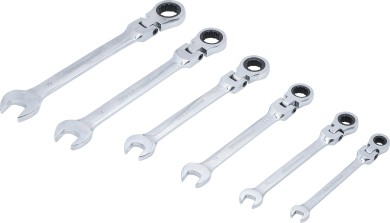 Serie di chiavi combinate a cricchetto | teste flessibili | 8 - 19 mm | 6 pz. 
