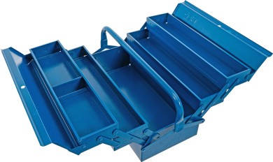Caixa de ferramentas de metal | vazio | 420 x 200 x 200 mm | 5 compartimentos 