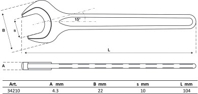 Enkelt gaffelnøgle | DIN 894 | 10 mm 