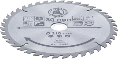 Carbide Tipped Circular Saw Blade | Ø 210 x 30 x 2.6 mm | 40 teeth 