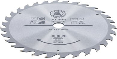 List kružne pile za tvrdi metal | Ø 315 x 30 x 3,0 mm | 30 zubaca 