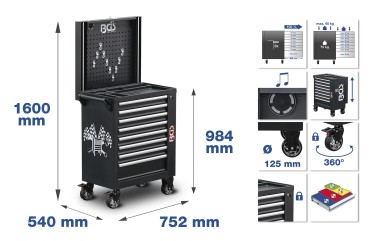Workshop Trolley | 8 Drawers | with 263 Tools 