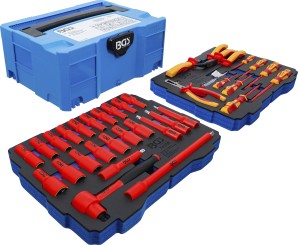 Alicates, tenazas y pinzas/destornilladores y juego de llaves de vaso VDE | BGS systainer® | 36 piezas 