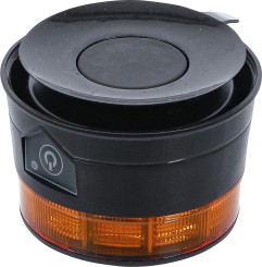 Akumulatorowa obrotowa lampa ostrzegawcza | żółta | z magnesem | 12 V / 24 V | Ø 130 mm 