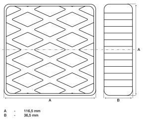 Gumeni tanjur | za podizne rampe | 116,5 x 116,5 x 36,5 mm 