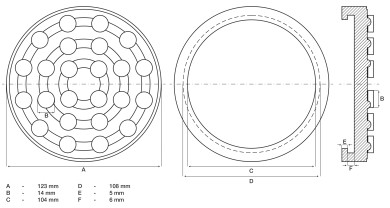 Gumeni tanjir | za podizne rampe | Ø 123 mm 