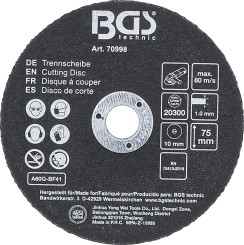 Set diskova za rezanje | za plemeniti čelik | Ø 75 x 1,0 x 10 mm | 5 kom. 