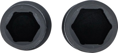Set capete chei tubulare speciale | pentru piuliţa flanşei diferenţialului | pentru Volvo | 15 - 18 mm 