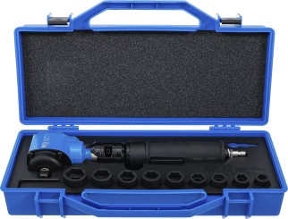 Chave de impacto pneumática | Conjunto de chaves de caixa de impacto e angulada | 12,5 mm (1/2") | 650 Nm | 10 peças 