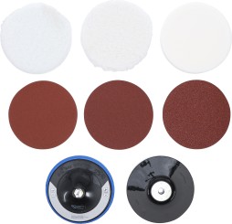 Conjunto de discos para polir e lixar | Ø 180 mm | 8 peças 