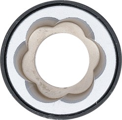 Cap cheie tubulară profil spiral / Extractoare de șuruburi | Acţionare hexagon exterior 17 mm | 17 mm 