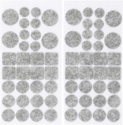 Serie di feltrini adesivi | grigio screziato | 64 pz. 