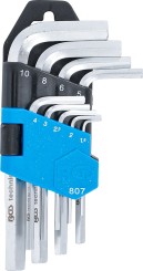 Set kutnih steznih ključeva | kratki | unutarnji šesterokut 1,5 - 10 mm | 9-dijelni 