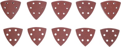 Jeu de feuilles abrasives pour ponceuse triangulaire | 95 x 95 mm | Cal. 40 - 180 | 50 pièces 
