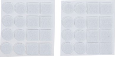 Serie di feltrini adesivi | bianco | 32 pz. 