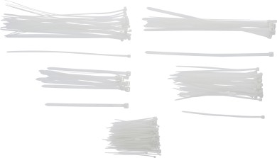 Souprava vázacích pásek | bílé | různé velikosti | 250dílná 