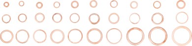 Tömítőgyűrű-készlet | Vörösréz | 300 darabos 