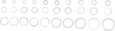 Zestaw pierścieni uszczelniających | aluminium | 300 szt. 