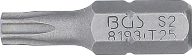 Bit | lengte 25 mm | 6,3 mm (1/4") buitenzeskant | T-profiel (voor Torx) T25 