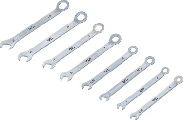Serie di chiavi combinate anello-forchetta | versione mini | 4 - 10 mm | 8 pz. 