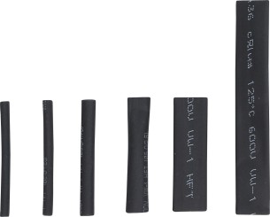 Sortido de mangueiras termoretráteis | preto | 90 peças 