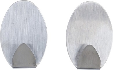 Ganchos adesivos em aço inox | 35 x 50 mm | 1,0 kg | 2 peças 