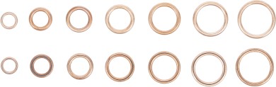 Surtido de arandelas | cobre | Ø 6 - 20 mm | 95 piezas 