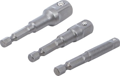Electric Drill Adaptor Set | 6.3 mm (1/4") Drive | 6.3 mm (1/4") / 10 mm (3/8") / 12.5 mm (1/2") mm | 3 pcs. 