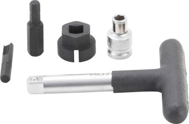 Universal Drain Plug Key Set | for Plastic Oil Drain Screws | external hexagon 6.3 mm (1/4") drive, 10 mm (3/8") | 5 pcs. 